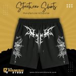 Streetwear Graphic Shorts ? Bold Metal-Inspired Design