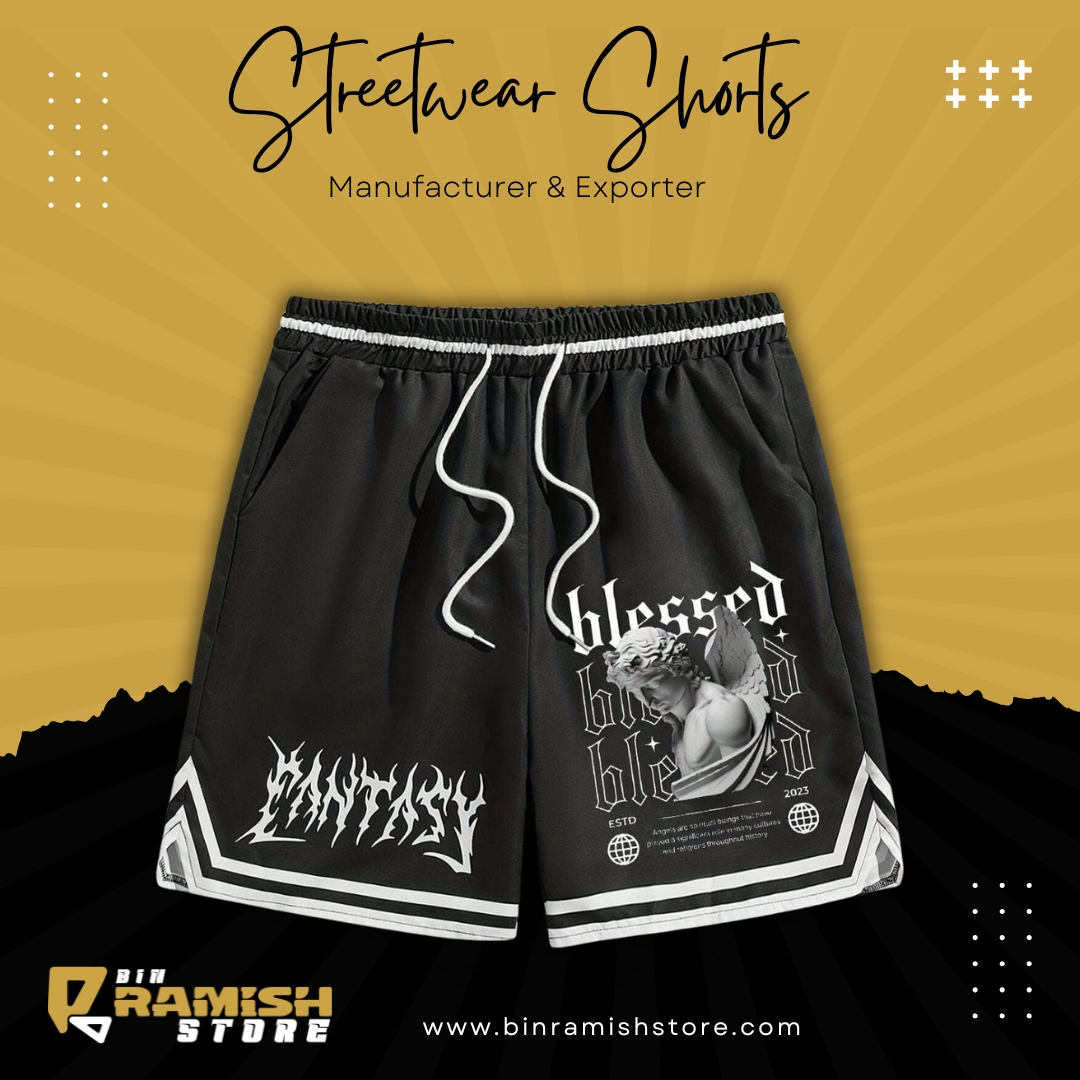 Street Wear Shorts Bin Ramish Store Manufacturing (17) Streetwear Graphic Shorts ? Blessed Angel Edition | Bin Ramish Store - Image 1