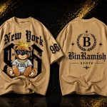Custom Beige Oversized Teddy Bear Graphic T-Shirt Manufacturer | Wholesale Streetwear Clothing Exporter | Bin Ramish Store