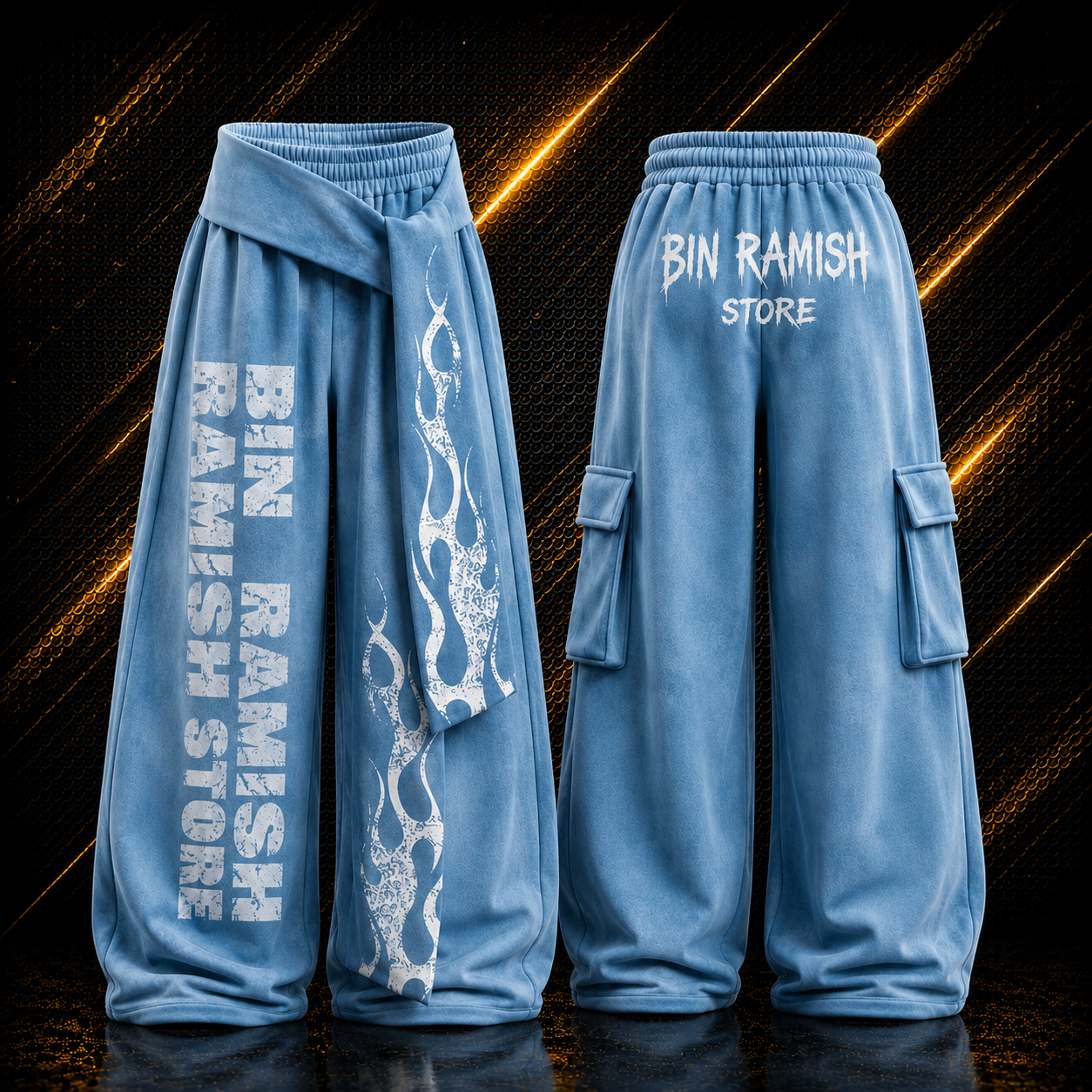 ChatGPT Image Aug 3, 2026, 07_07_55 PM Custom Sky Blue Cargo Streetwear Sweatpants Manufacturer | Oversized Graphic Baggy Joggers | OEM & ODM Wholesale Exporter Worldwide - Image 1