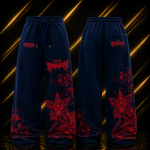 Custom Navy Blue Graphic Streetwear Sweatpants Manufacturer | Oversized Baggy Joggers | OEM & ODM Wholesale Exporter Worldwide