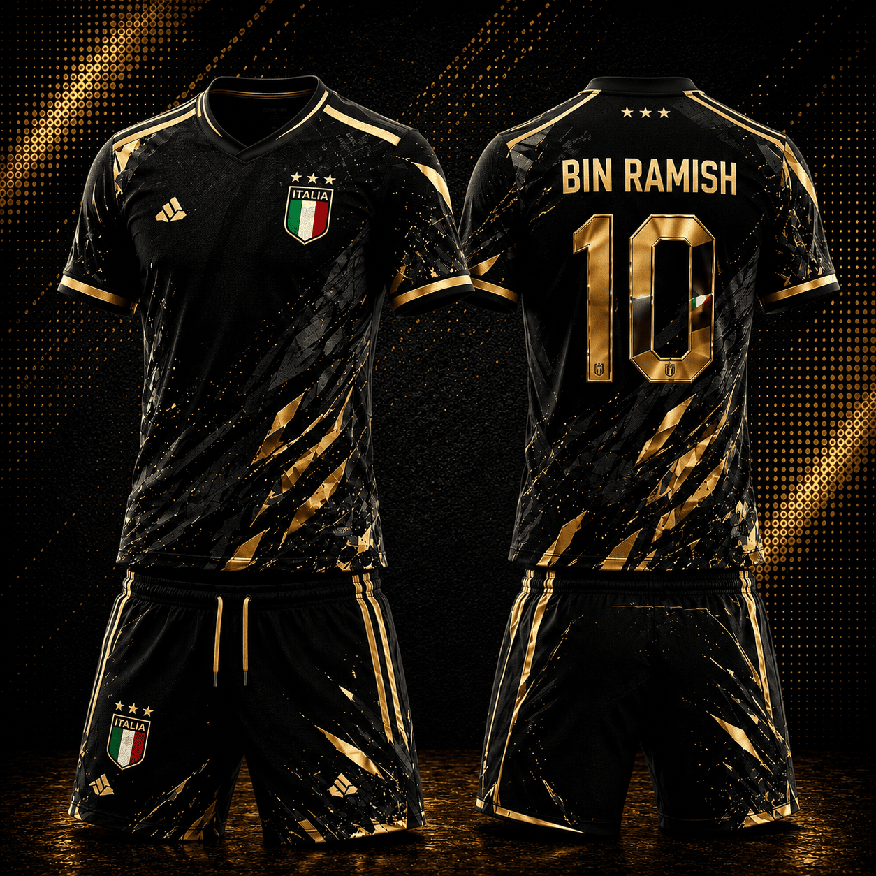 High-Quality Sublimated Football Jersey Set Custom Sportswear Manufacturer (1) Premium Custom Sublimated Football Jersey Set Manufacturer | Black & Gold Soccer Uniform Supplier | Wholesale Sportswear Exporter Worldwide - Image 1
