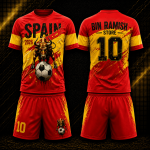 Custom Sublimated Spain Football Jersey Set Manufacturer | Premium Soccer Uniform Supplier, OEM Sportswear Wholesaler & Worldwide Exporter