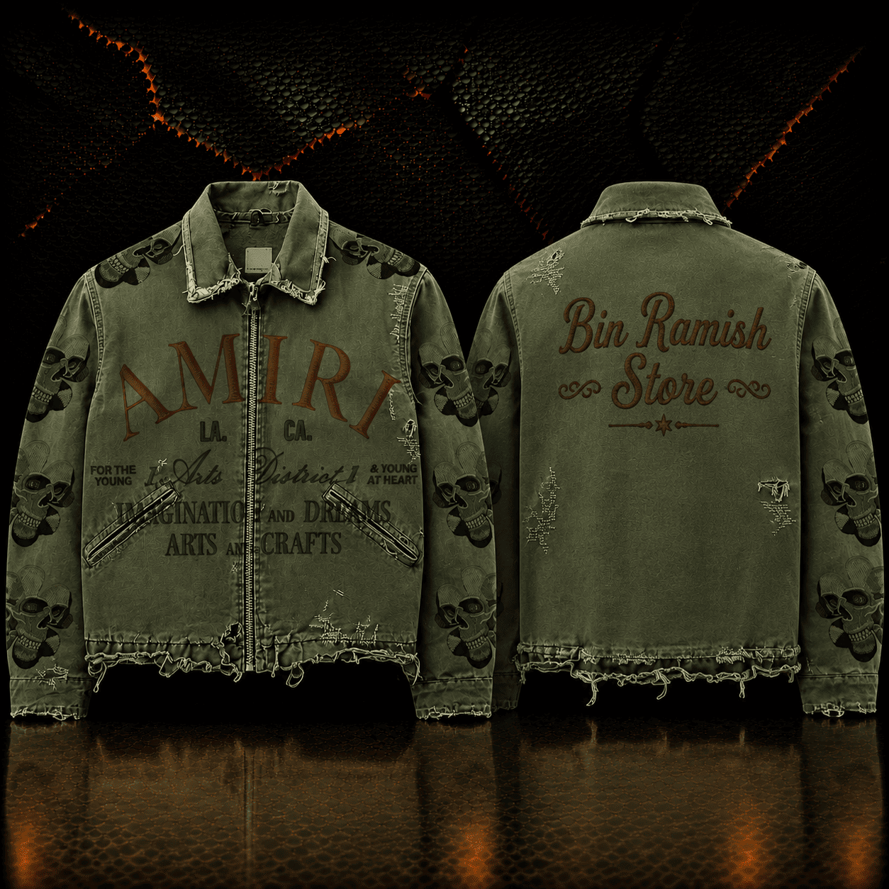 Luxury Custom College Varsity Jacket Leather Bomber Jacket Manufacturer (11) Custom Distressed Denim Jacket Manufacturer | Premium Vintage Streetwear Zip-Up Jacket Supplier, Wholesaler & Worldwide Exporter - Image 1
